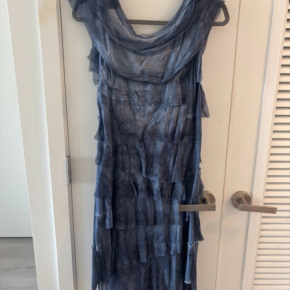 Tempo Paris Blue Ruffle Dress | XL | New with Tags - Picture 5 of 6